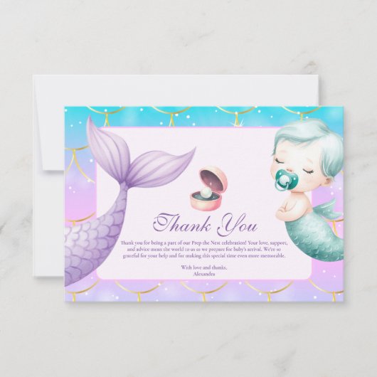 Wasserfarbe unter dem Meer Kleine Perlendusche Dankeskarte (Vorderseite)