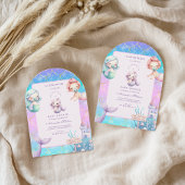 Wasserfarbe unter dem Meer Kleine Perlendusche Einladung