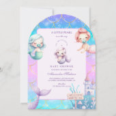 Wasserfarbe unter dem Meer Kleine Perlendusche Einladung (Vorderseite)