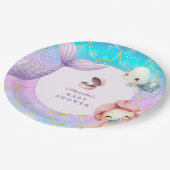 Wasserfarbe unter dem Meer Kleine Perlendusche Pappteller (Schrägansicht)