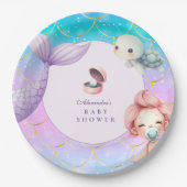 Wasserfarbe unter dem Meer Kleine Perlendusche Pappteller (Vorderseite)