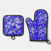 Wasserfarbe unter dem Meer Ofenhandschuh & Topflappen-Set (Vorderseite)