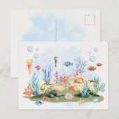 Wasserfarbe unter dem Meer Postkarte (Vorne/Hinten)