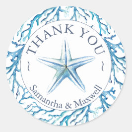 Wasserfarbe unter dem Meer Runder Aufkleber