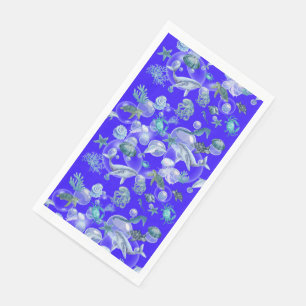 Wasserfarbe unter dem Meer Serviette