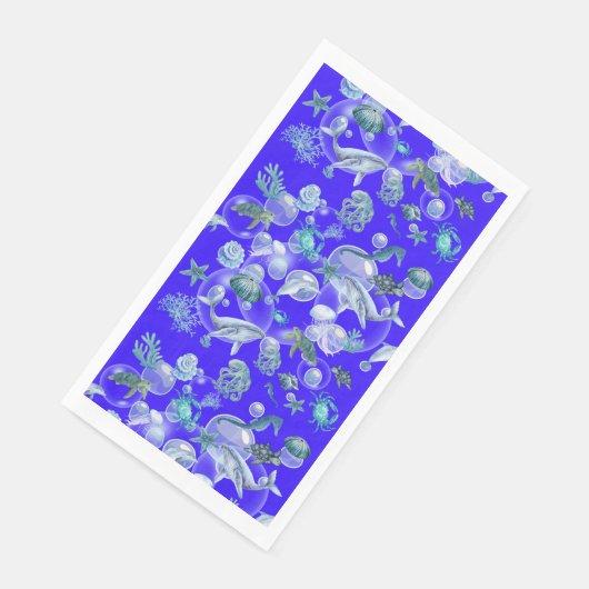 Wasserfarbe unter dem Meer Serviette (Ecke)