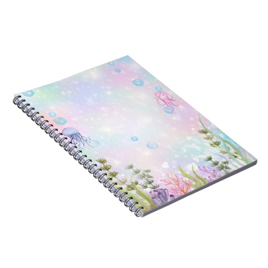 Wasserfarbe unter dem Meerjungfrau-Notebook Notizblock (Rechte Seite)