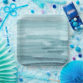 Wasserfarbe unter den Tellern des Meerespapiers Pappteller (Party)