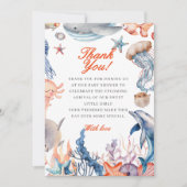 Wasserfarbe unter der Babydusche des Meeres Dankeskarte (Vorderseite)