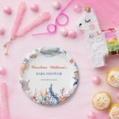 Wasserfarbe Unter der Babydusche des Meeres Pappteller (Party)