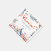 Wasserfarbe unter der Babydusche des Meeres Serviette (Ecke)