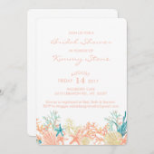 Wasserfarbe unter der Meeresbridalldusche Einladun Einladung (Vorne/Hinten)