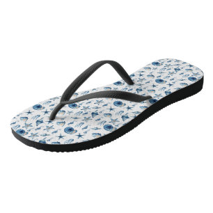 Wasserfarbe unter Meeresmuster Badesandalen