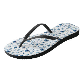 Wasserfarbe unter Meeresmuster Badesandalen