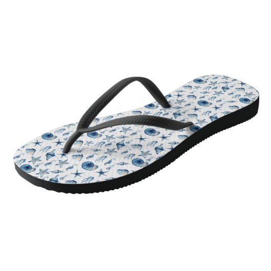 Wasserfarbe unter Meeresmuster Badesandalen (Schrägansicht)