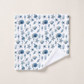Wasserfarbe unter Meeresmuster Badhandtuch Set (Waschlappen)