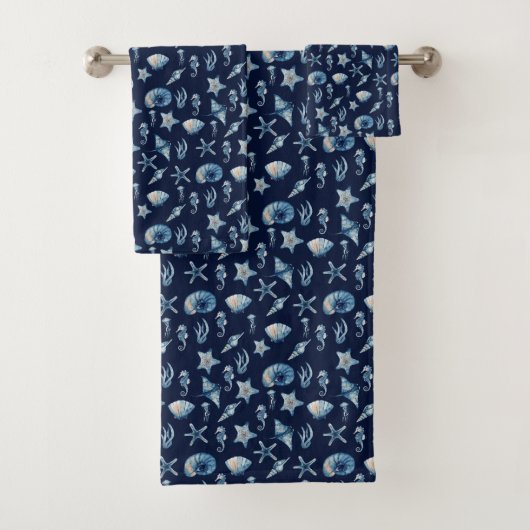 Wasserfarbe unter Meeresmuster Badhandtuch Set (Insitu)