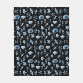 Wasserfarbe unter Meeresmuster Fleecedecke (Vorderseite)