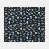 Wasserfarbe unter Meeresmuster Fleecedecke (Vorderseite (Horizontal))