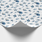 Wasserfarbe unter Meeresmuster Geschenkpapier (Ecke)