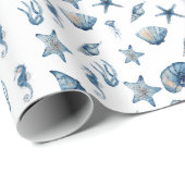 Wasserfarbe unter Meeresmuster Geschenkpapier (Rolleneckpunkt)