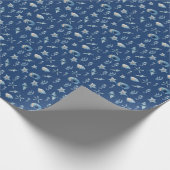 Wasserfarbe unter Meeresmuster Geschenkpapier (Ecke)