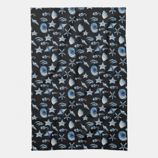 Wasserfarbe unter Meeresmuster Geschirrtuch (Vertikal)