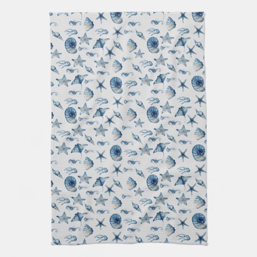 Wasserfarbe unter Meeresmuster Geschirrtuch (Vertikal)