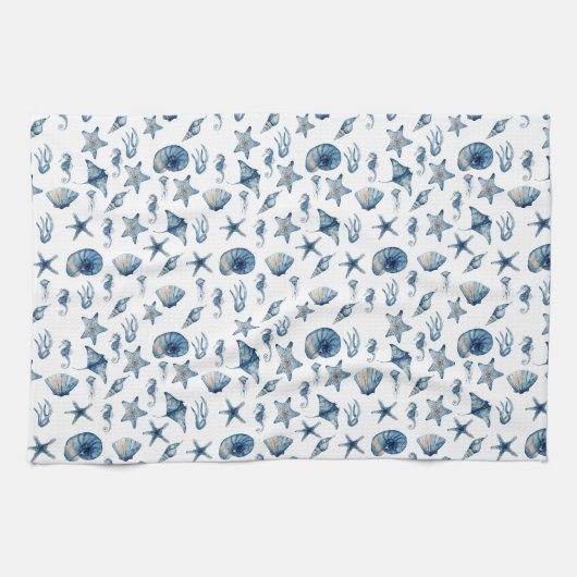 Wasserfarbe unter Meeresmuster Geschirrtuch (Horizontal)