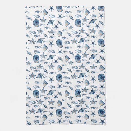 Wasserfarbe unter Meeresmuster Geschirrtuch (Vertikal)
