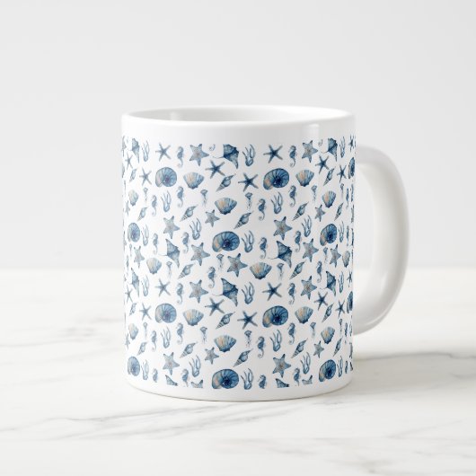 Wasserfarbe unter Meeresmuster Jumbo-Tasse (Vorderseite Rechts)