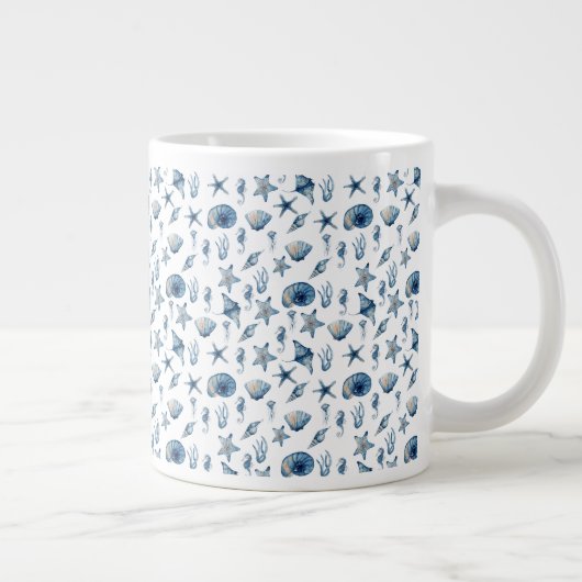 Wasserfarbe unter Meeresmuster Jumbo-Tasse (Rechts)