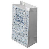 Wasserfarbe unter Meeresmuster Kleine Geschenktüte (Rückseite Schrägansicht)