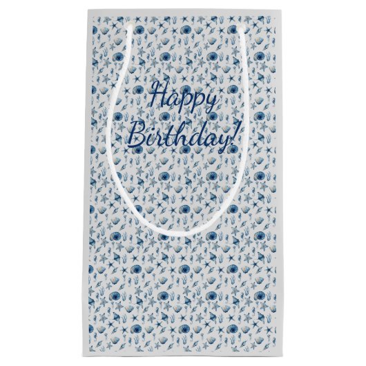Wasserfarbe unter Meeresmuster Kleine Geschenktüte (Vorderseite)
