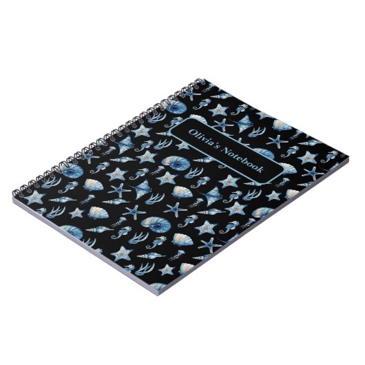 Wasserfarbe unter Meeresmuster Notizblock (Linke Seite)