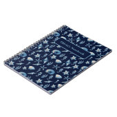 Wasserfarbe unter Meeresmuster Notizblock (Linke Seite)