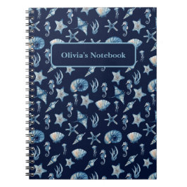 Wasserfarbe unter Meeresmuster Notizblock