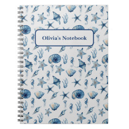 Wasserfarbe unter Meeresmuster Notizblock