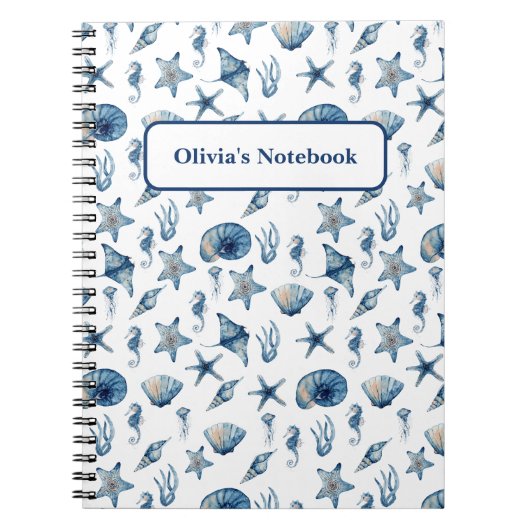Wasserfarbe unter Meeresmuster Notizblock (Vorderseite)