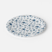 Wasserfarbe unter Meeresmuster Pappteller (Schrägansicht)