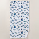Wasserfarbe unter Meeresmuster Strandtuch (Vorderseite)