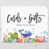 Wasserfarbe Unterseekarten und Geschenkzeichen (Vorne/Hinten)