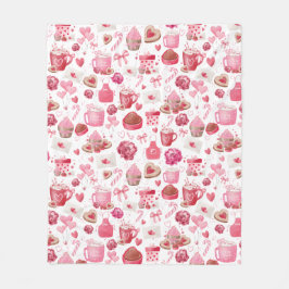 Wasserfarbe Valentine Rosa Süß Nahtloses Muster Fleecedecke
