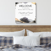 Wasserfarbe Vanessa Schwarz-Weiß-Canvas Print Leinwanddruck (Insitu (Schlafzimmer))