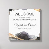 Wasserfarbe Vanessa Schwarz-Weiß-Canvas Print Leinwanddruck (Vorderseite)