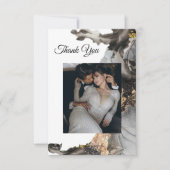 Wasserfarbe Vanessa Schwarz-Weiß Dankeskarten Dankeskarte (Vorderseite)