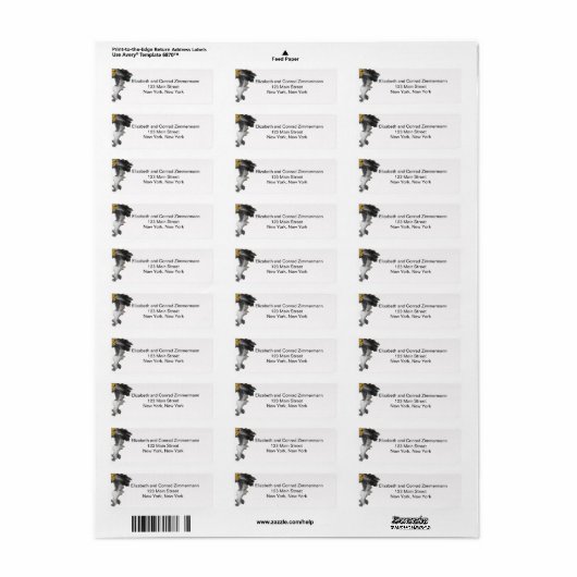 Wasserfarbe Vanessa Schwarz-Weiß-Etikett (Vorne)