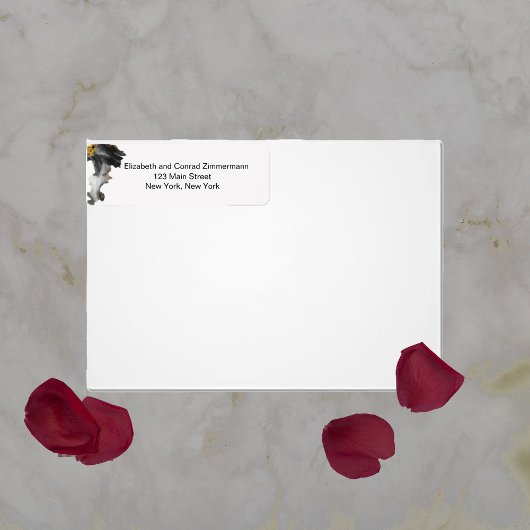 Wasserfarbe Vanessa Schwarz-Weiß-Etikett