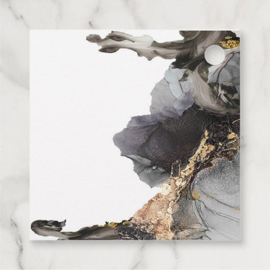 Wasserfarbe Vanessa Schwarz-Weiß Geschenkanhänger (Rückseite)