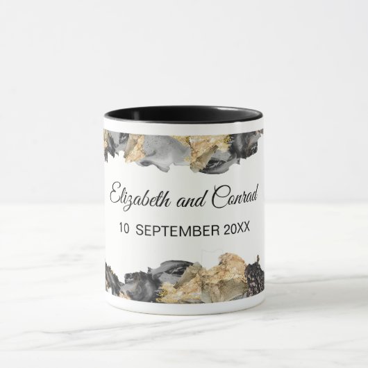 Wasserfarbe Vanessa Schwarz-Weiß-Tasse Tasse (Zentrum)